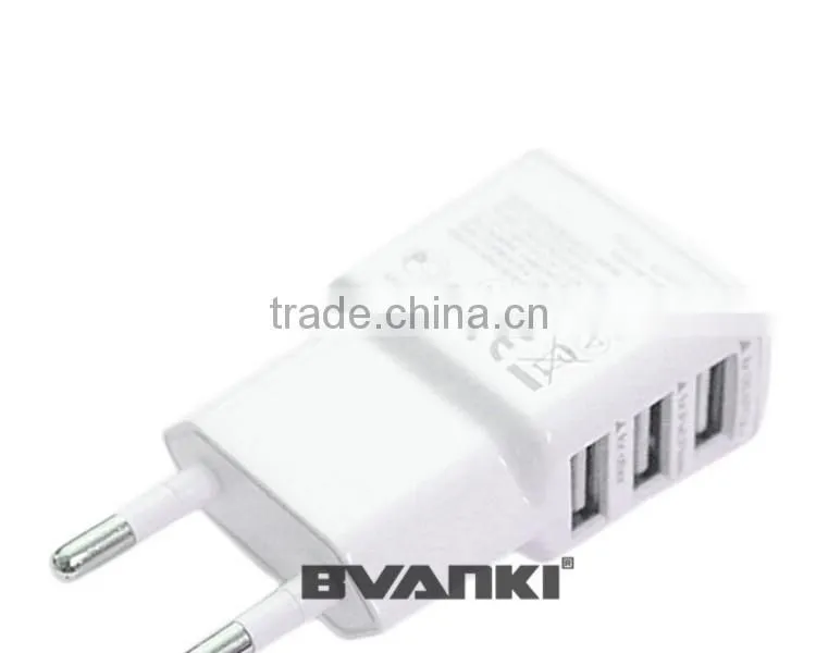 2016 new premium Travel universal multi port usb charger 3 port usb Wall Charger Adapter 5V 2A for Samsung for iPhone for HTC