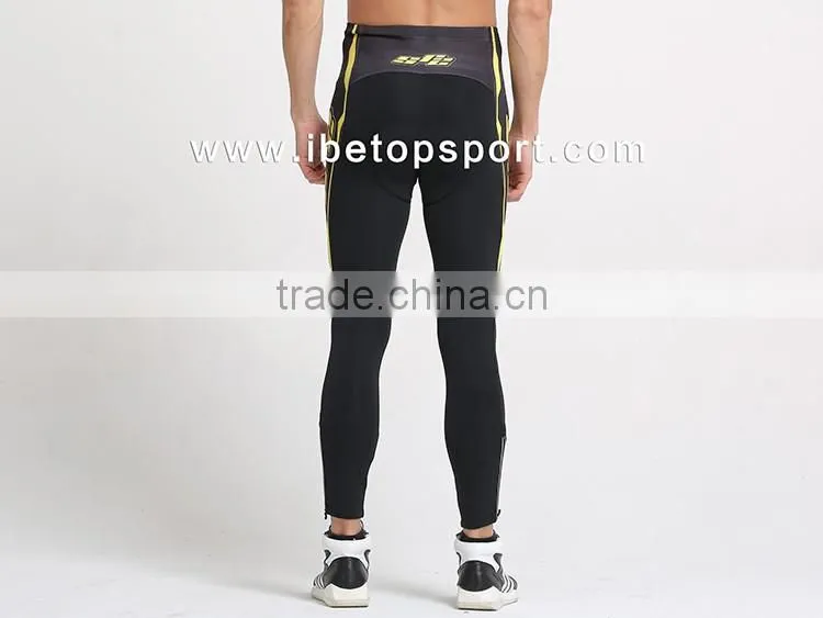 Custom 86% polyester 14% spandex dry fit men sports wear running tights