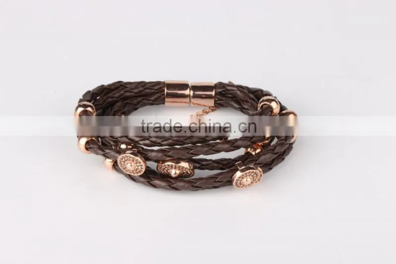 Hotsale Fashion 925 Sterling Sliver PU Bracelet