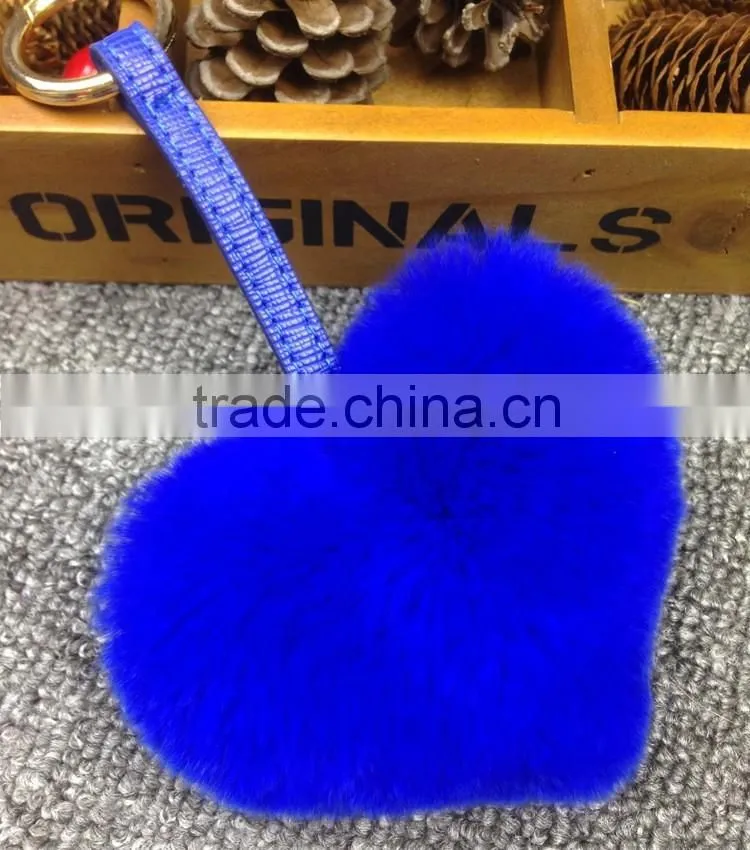 2016 Latest Cute Heart Pendant Fashion Girls Bag Phone Carkey Ornaments Leather Keychain
