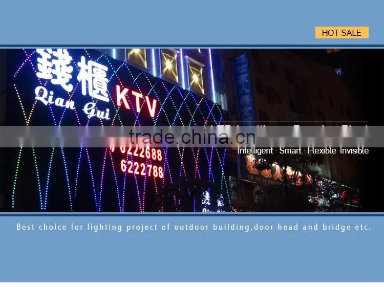 colorful intelligent pixel led curtain wall light