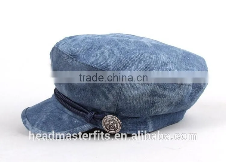 Custom washed denim caps for woman simple blue plain baseball cap