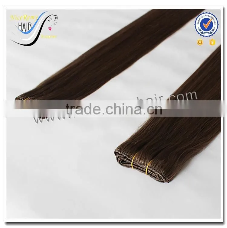 Top Quality Fast Delivery Wholesale Double Drawn Hair Machine Weft Silky Straight 100% Virgin Human Hair Weave