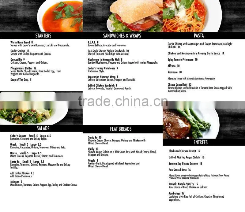 New Restaurant Menu Printing