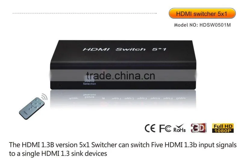 5 Port HDMI Splitter Switch Selector box 1080P for HDTV