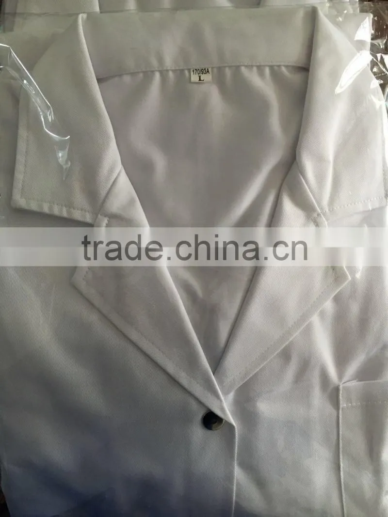 Unisex White Lab Coat with Knit Cuffs