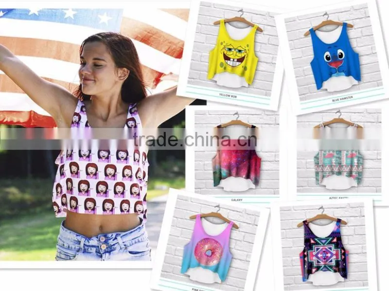 Spring Summer ladies fashion custom blank crop top plain wholesale