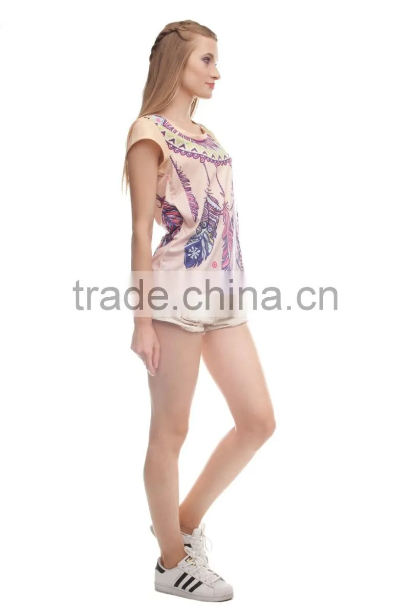 China Supplier High Quality Custom 3D Printing Women T-shirt