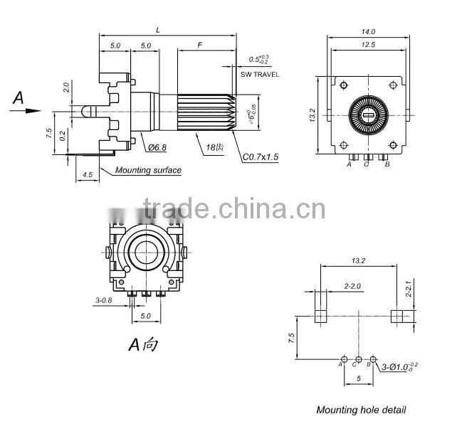 EC12 rotary encoder without switch