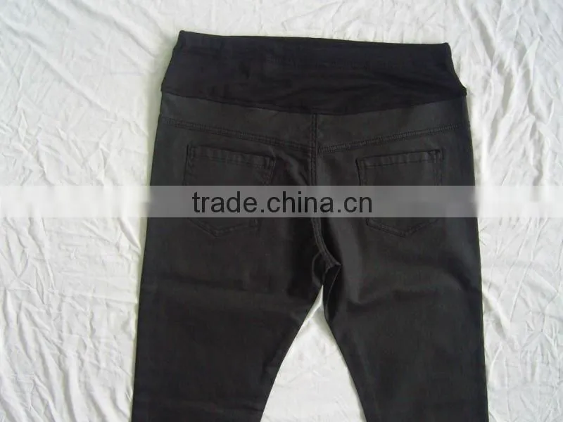 2014AW Stretch comfortable Maternity in PU leather jeans
