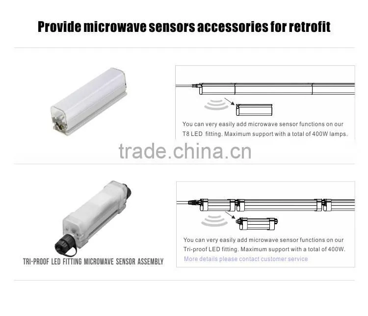 motion sensor tri proof lights tube tube8 led light tube waterproof