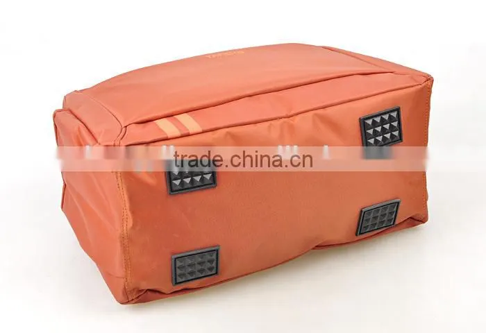 Wholesale high capacity solid color polyester travel sport tote bag with long strap