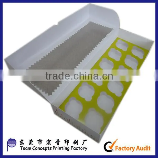 High grade printing cupcake packaging box with PVC windows