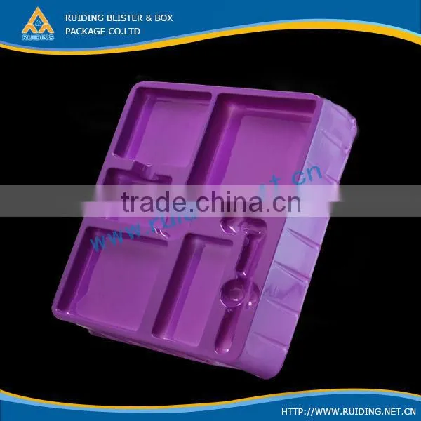 thermo formed blister tray with flocking & velvet/flocking inner tray
