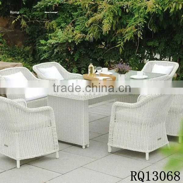 French Cafe Table and Chars Rattan Alum frame