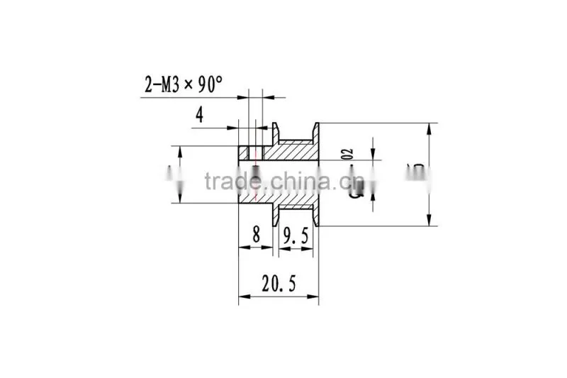 GT2 Timing Pulley, 5mm Bore, 48 Teeth, for 9mm belt