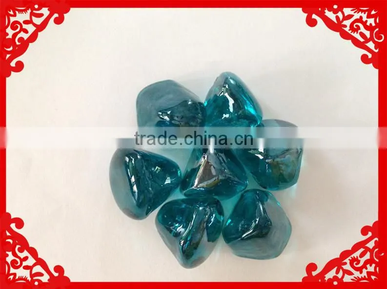 Black colored decorative fire pit Cashew Shape Glass Gems