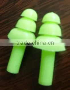 chemical 3 flange silicone ear plugs in pipe soundproof silicone ear plug SNR 29 without string for sales