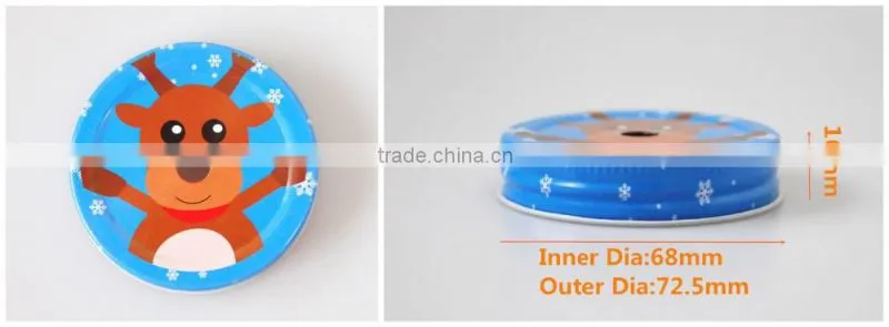 Canning drinking jars cartoon metal lids