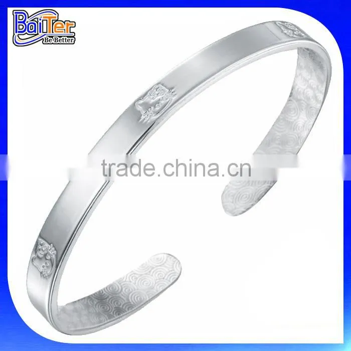 Custom Pave CZ Silver Palm Cuff Bangle Wholesale