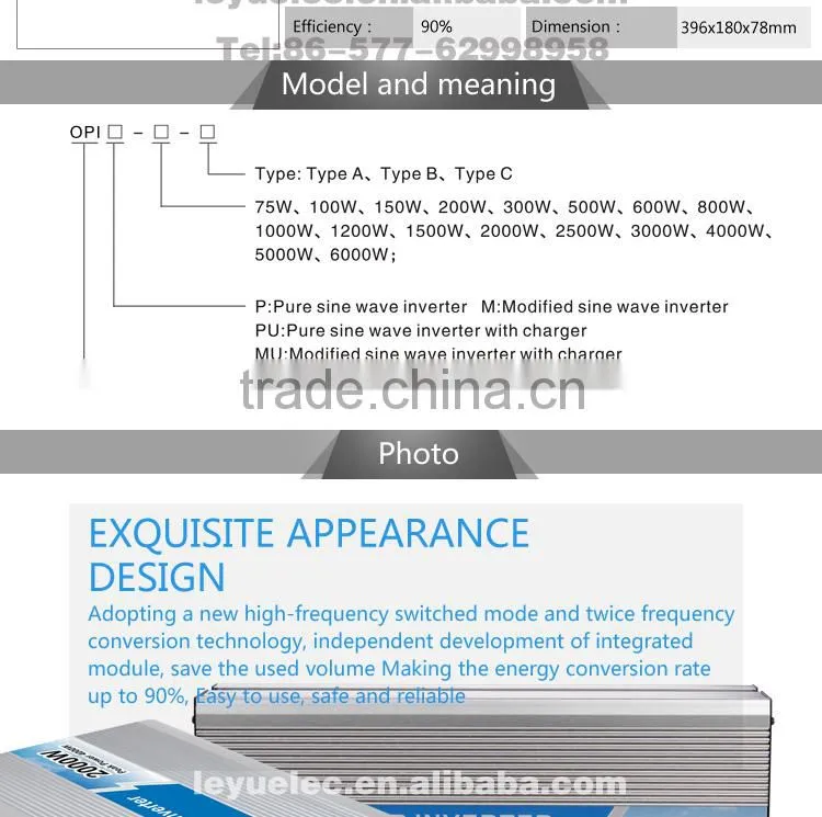 OPIP-2000-1-12v off grid for solar system 2000w pure sine wave inverter