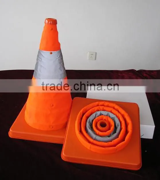 40CM black PP traffic cone/16" folding retractable safety cones