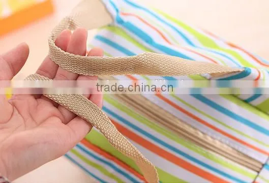 Classic horizontal stripe design lunch bag for office for wholesale