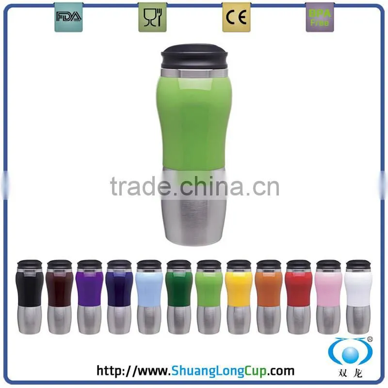Two-Toned Double Wall Insulated Unique Coffee Travel Mug Tumbler