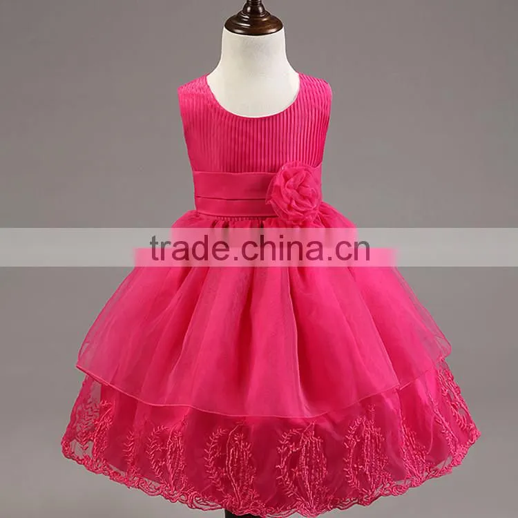 New design wholesale big bowknot vintage style boutique girls princess party dresses 2015 TR-WS27