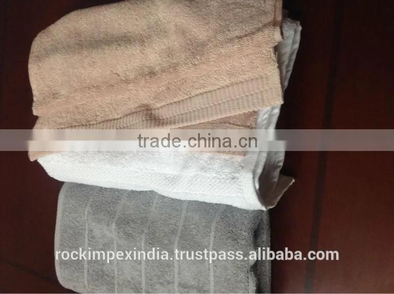 WHITE TERRY CLOTH COTTON HOTEL TOWELS