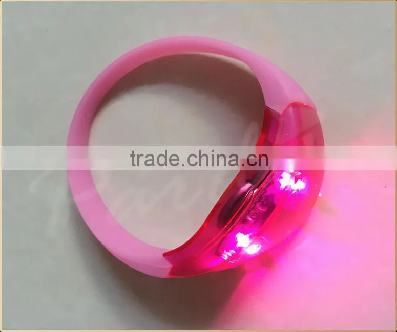 Sound or Motion active sensor LED Silicon Wristbands Bracelets