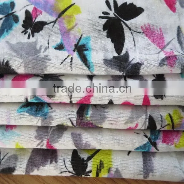 2014 Brazil fashinal design poly knitted printed spun fabric