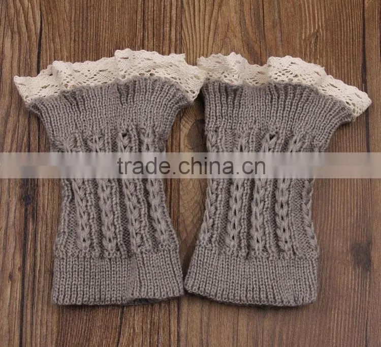 Wholesale hot girls leg warmer knit crochet high legging knee warmer