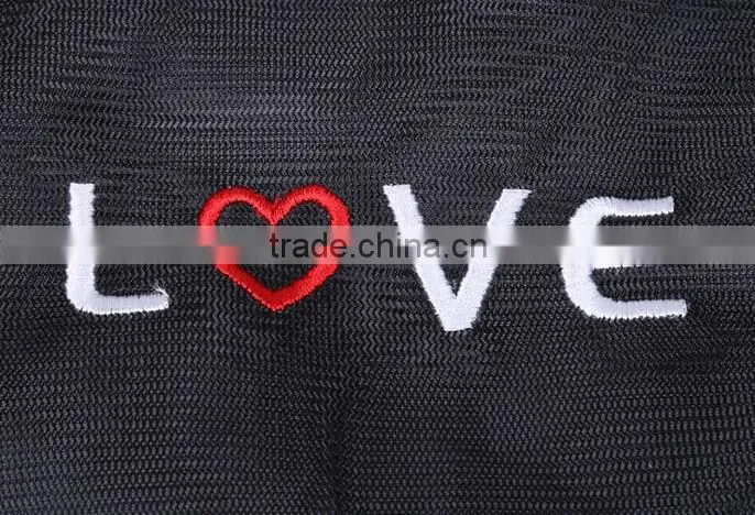 YIWU RODA 100%polyester embroidery black durable laundry bag