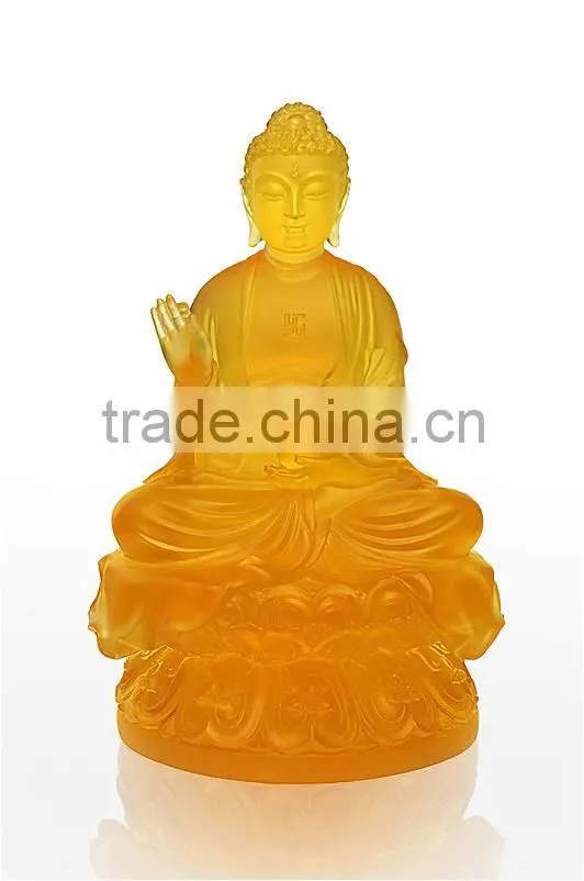 manjushri Bodhisattva buddhism statue liuli colored glaze wholesale