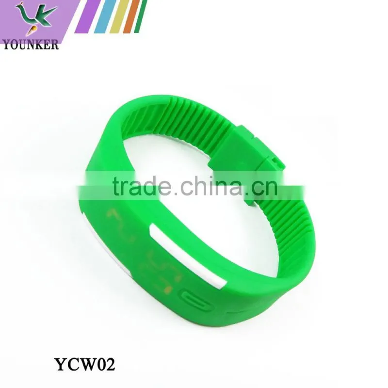 2015 Hot Sale Touch Screen LED Silicone Watch, Unisex Slim LED Silicone Band Sport Watch