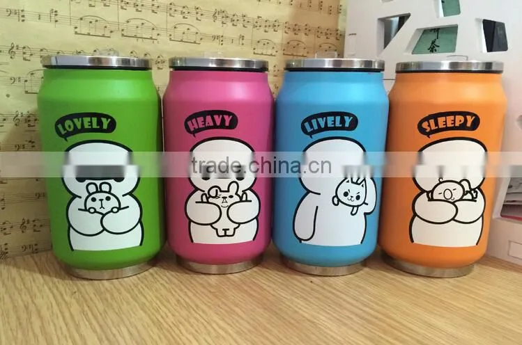 wholesale stainless steel vacuum flask zip-top bottle with straw