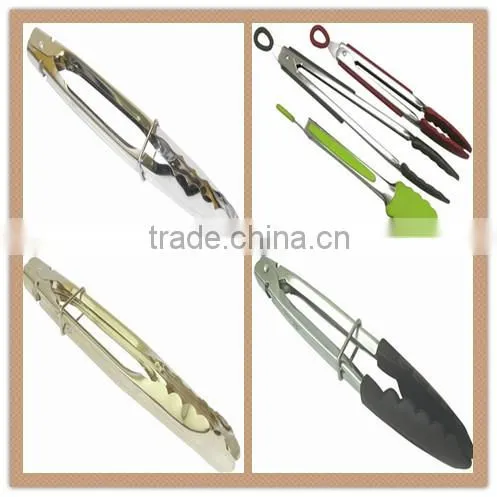 stainless steel handle with silica cake tongs