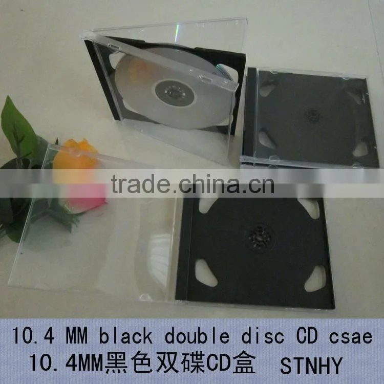 10.4mm double black tray clear CD case