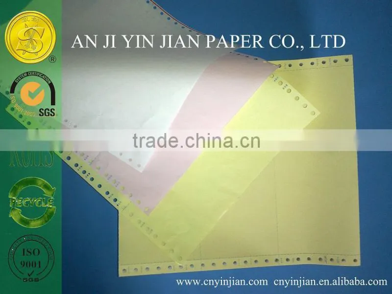 High Quality computer continuous paper ncr copy paper computer continuous 3-ply carbonless paper