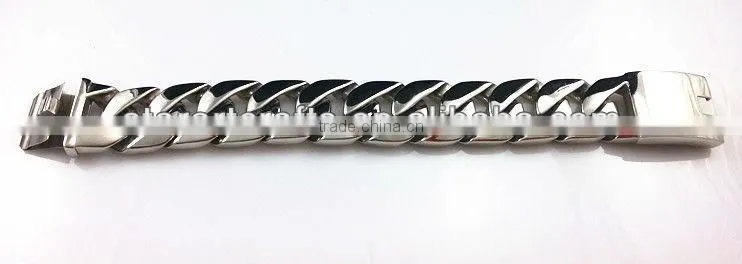 B476s 316l stainless steel fashion 2.5cm wide big heavy high polish chain bracelet