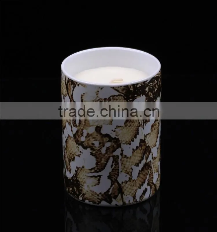fancy scented candle with artistic printing romantic soy wax candle