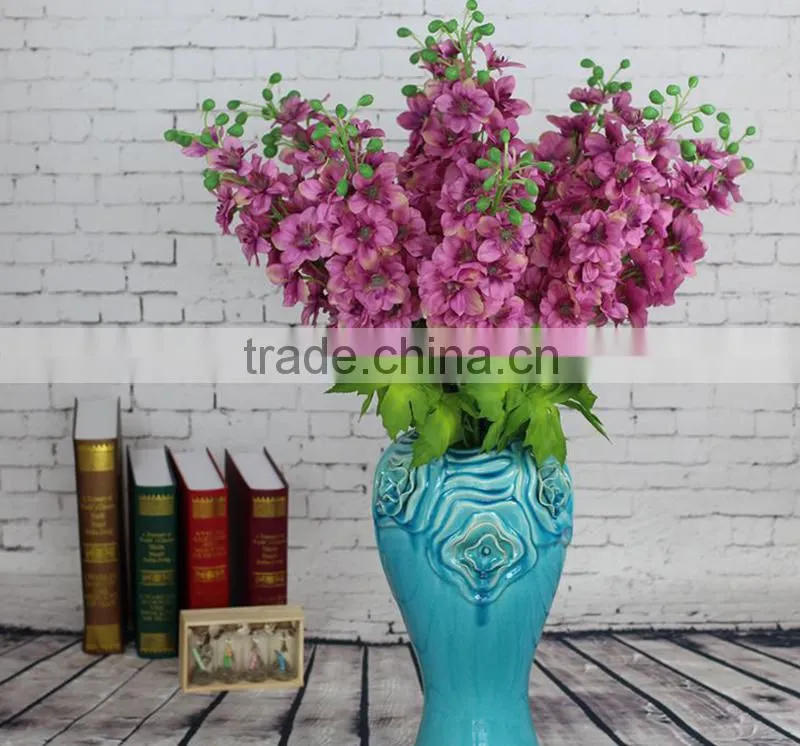 European style artificial wholesale flowers artificial silk delphinium ajacis