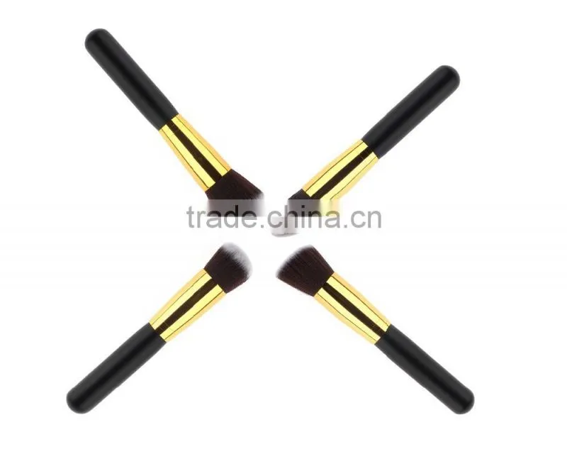 Factory Supply 10pcs Soft Hair Golden+Black Handle Makeup Brush Set Foundation Powder Eyeshadow brush kit tools