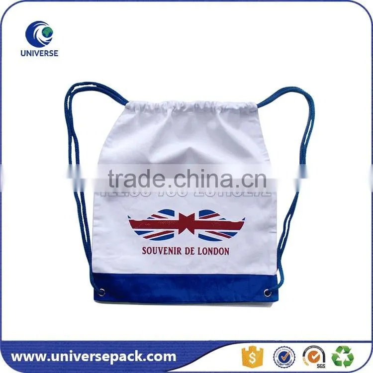 Alibaba light white non woven backpack bag with drawstring for gym