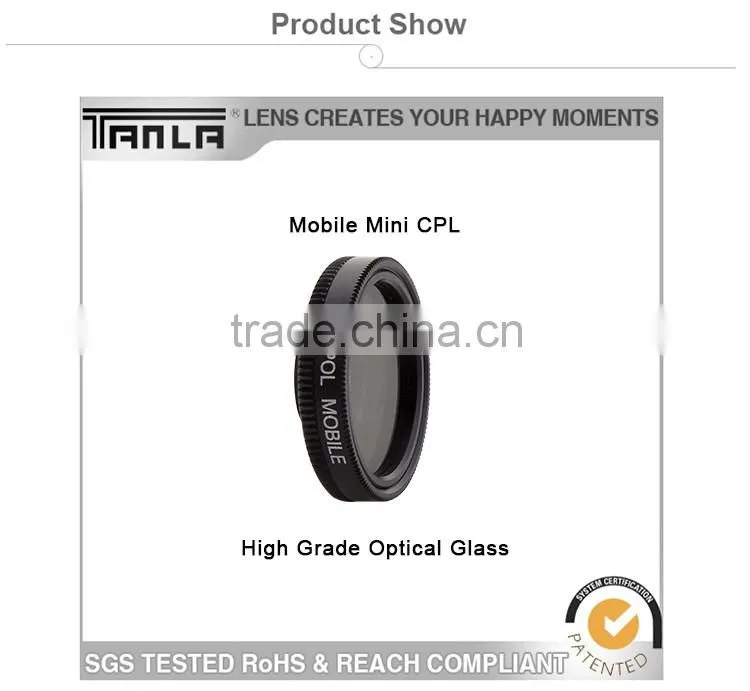 2016 Mobile Mini Optical Glass CPL filter for iPhone 6