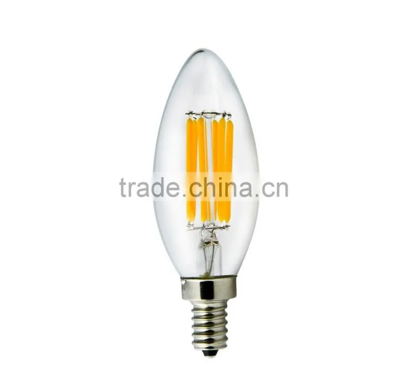 Candle shape decorative c35 filament 3.5w 4w led filament lamp