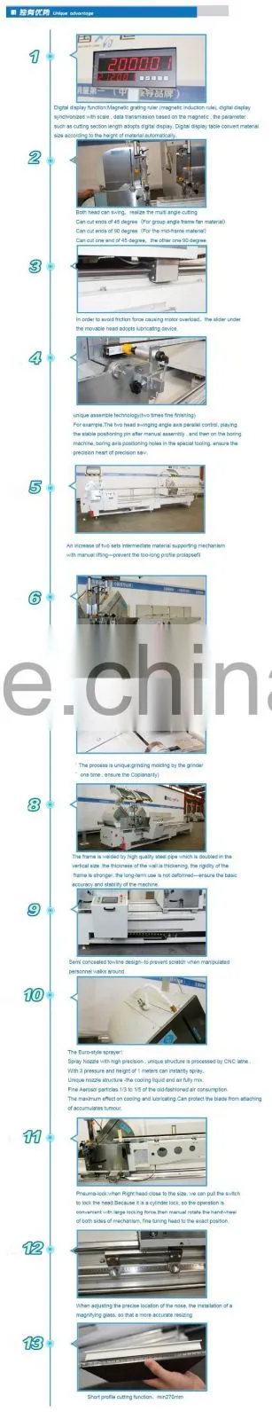 Aluminium profile cutting machine/Digital display double head miter cutting saw machine