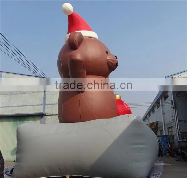 10m huge Christmas inflatable bear/ customized cute inflatable bear model for christmas decoration
