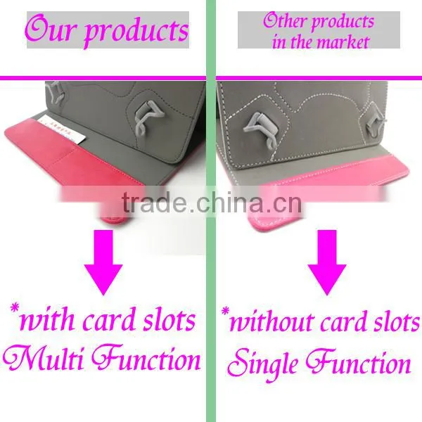 Buckle universal tablet case for 7 8 9 10 inch kickstand wallet tablet case with card slots wholesale